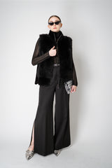 Rocco Ragni Reversible Brushed Shearling Vest in Black Vancouver. Shop Online or in Store.