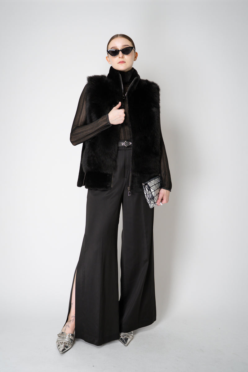 Rocco Ragni Reversible Brushed Shearling Vest in Black Vancouver. Shop Online or in Store.