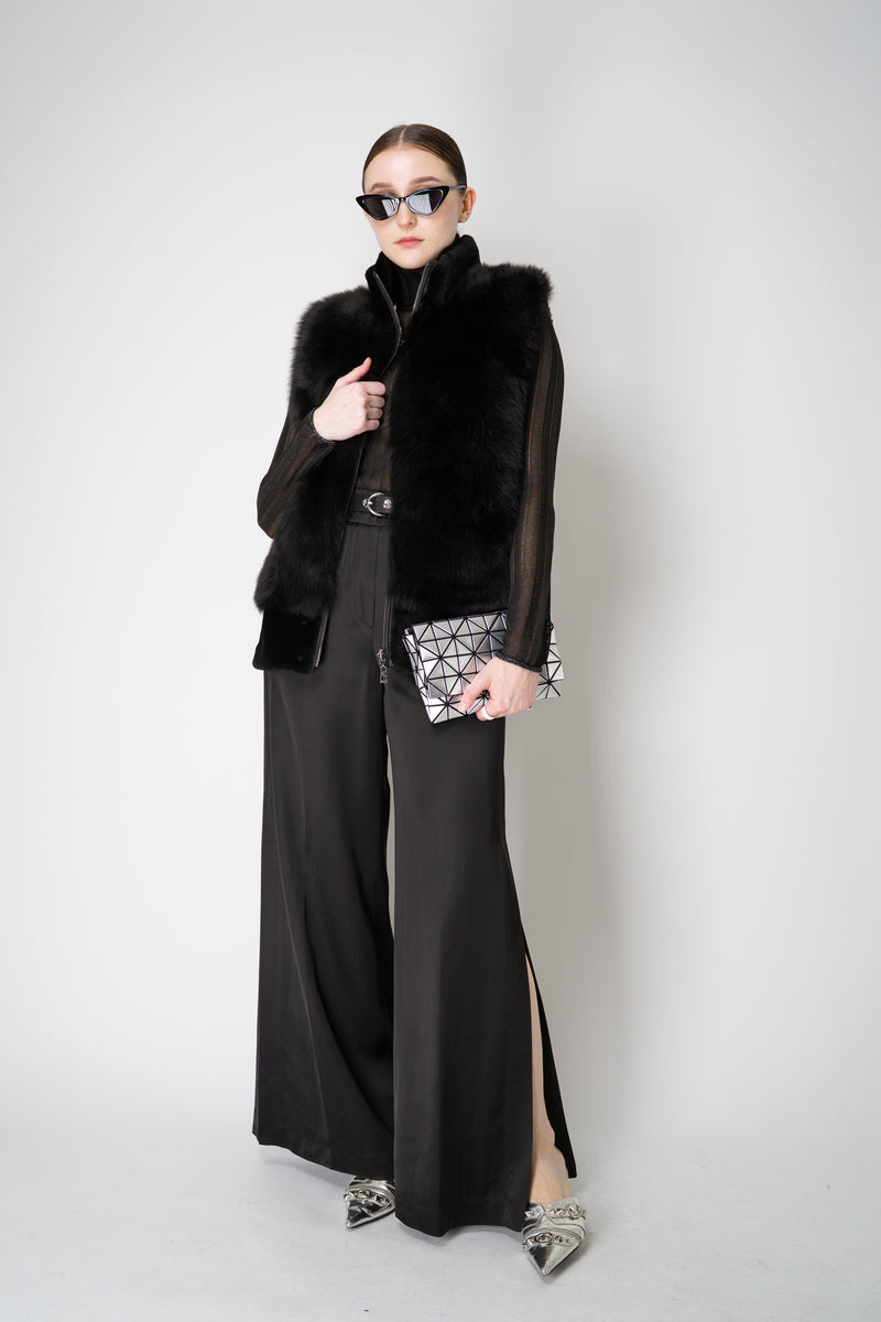 Rocco Ragni Reversible Brushed Shearling Vest in Black Vancouver. Shop Online or in Store.