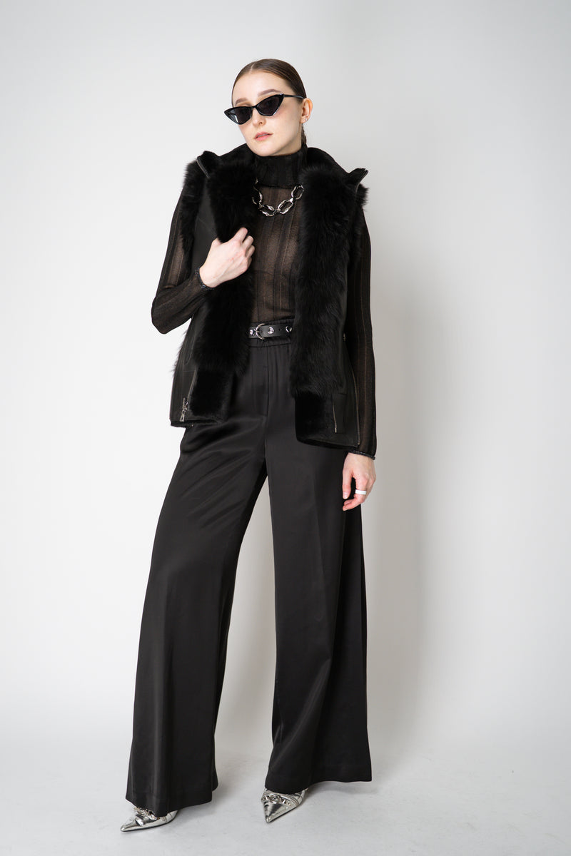 Rocco Ragni Reversible Brushed Shearling Vest in Black Vancouver. Shop Online or in Store.