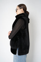 Rocco Ragni Reversible Brushed Shearling Vest in Black Vancouver. Shop Online or in Store.