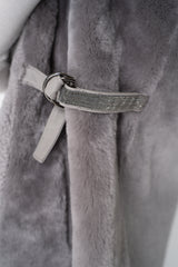 Rocco Ragni Reversible Hooded Textured Shearling Vest in Grey Vancouver. Shop Online or in Store.