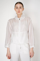 Rocco Ragni Silk Voile Sheer Jacket in White Vancouver. Shop Online or in Store.