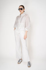 Rocco Ragni Silk Voile Sheer Jacket in White Vancouver. Shop Online or in Store.