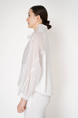 Rocco Ragni Silk Voile Sheer Jacket in White Vancouver. Shop Online or in Store.