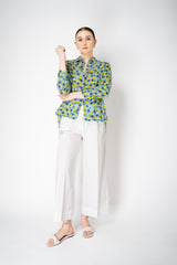 Rosso 35 Pull-On Style Cotton Wide Leg Trousers in White Vancouver. Shop Online or in Store.