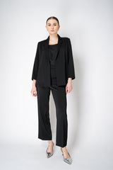 Rosso 35 Single Breasted Crepe and Sateen Blazer in Black Vancouver. Shop Online or in Store.
