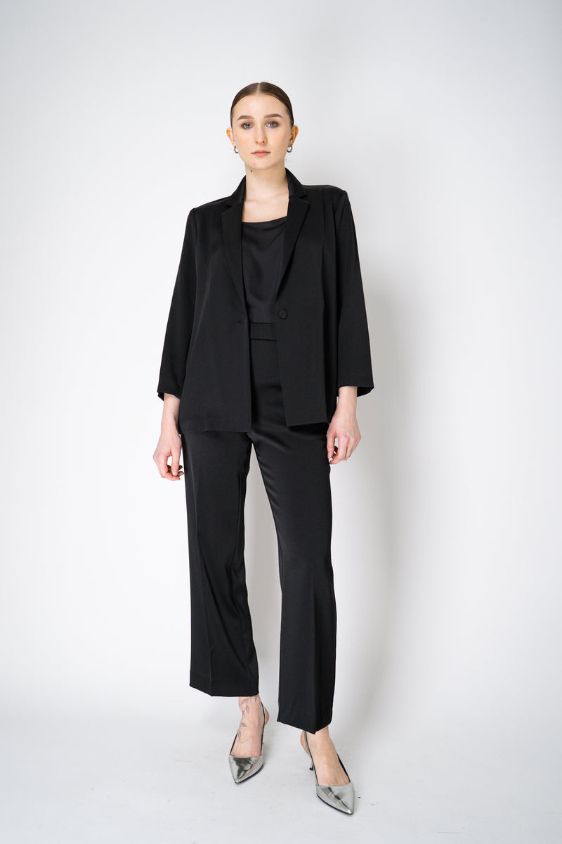 Rosso 35 Single Breasted Crepe and Sateen Blazer in Black Vancouver. Shop Online or in Store.