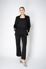 Rosso 35 Single Breasted Crepe and Sateen Blazer in Black Vancouver. Shop Online or in Store.