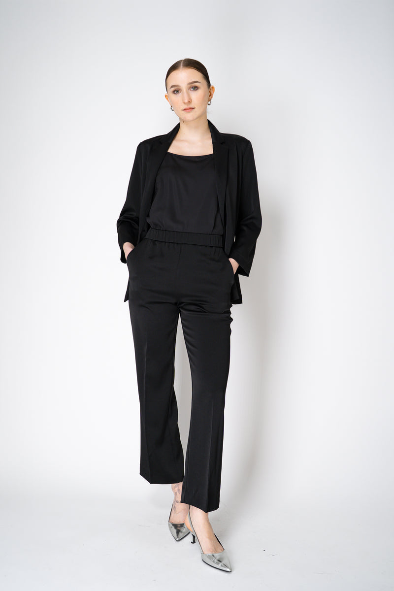 Rosso 35 Single Breasted Crepe and Sateen Blazer in Black Vancouver. Shop Online or in Store.