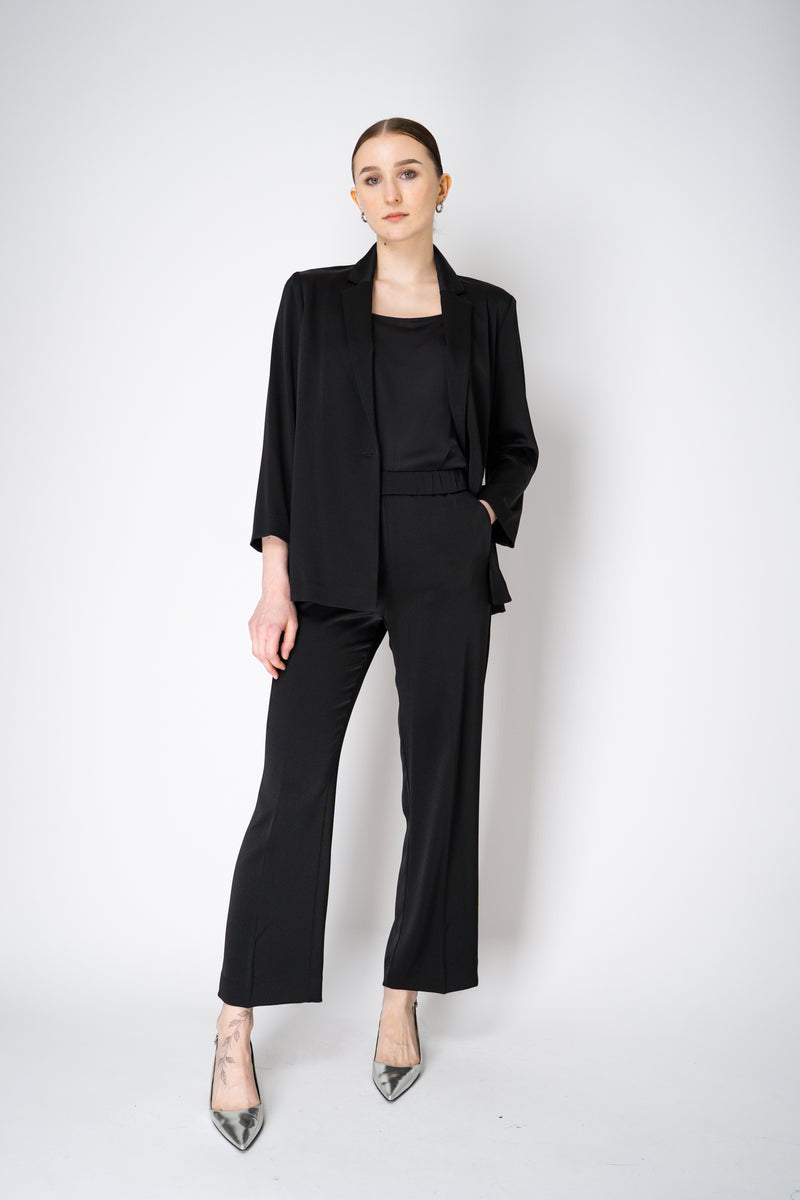 Rosso 35 Single Breasted Crepe and Sateen Blazer in Black Vancouver. Shop Online or in Store.
