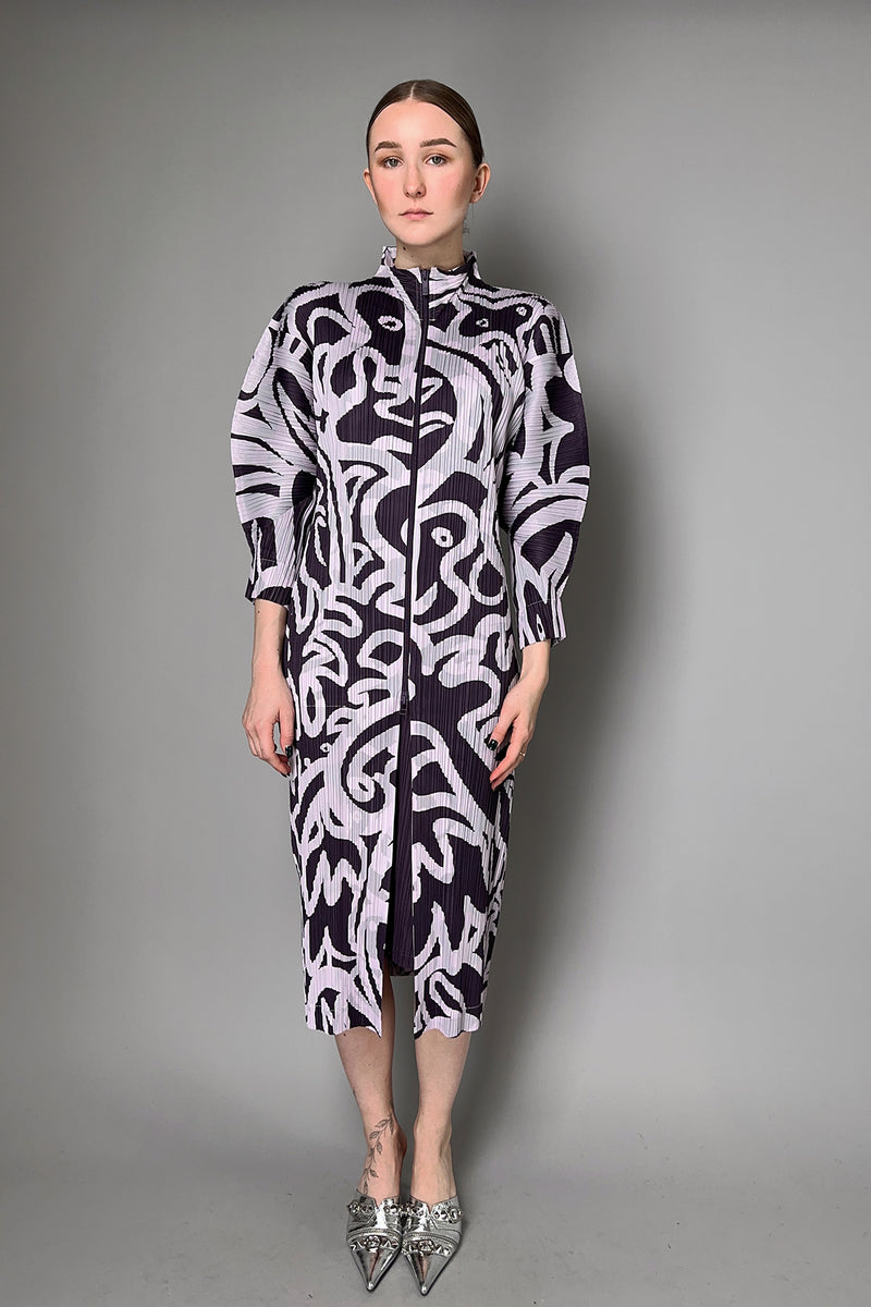 Pleats Please Issey Miyake SEEKER Coat in Light Purple Vancouver. Shop Online or in Store.