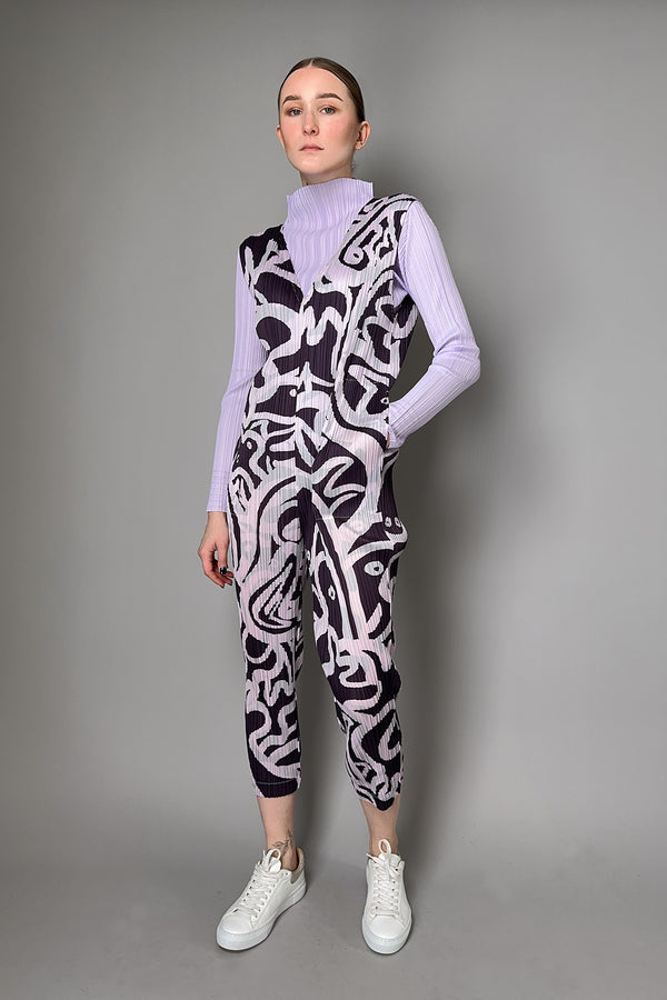 Pleats Please Issey Miyake SEEKER Jumpsuit in Light Purple- Ashia Mode- Vancouver, BC