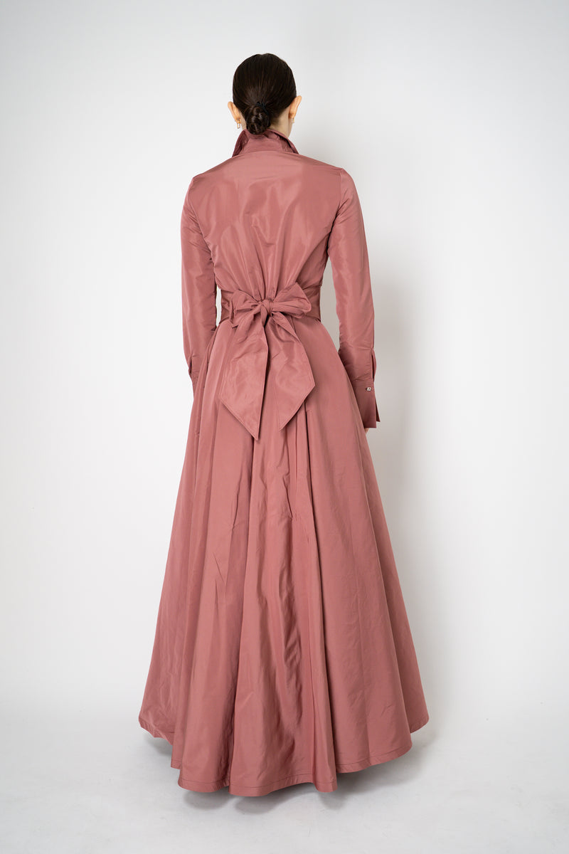 Sara Roka A-line Long Sleeve Taffeta Gown in Rosewood Pink Vancouver. Shop Online or in Store.