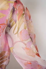 Sara Roka Balloon Sleeve Silk Organza Dress in Pink Flamingo Print Vancouver. Shop Online or in Store.