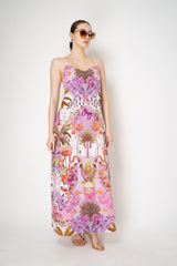 Sara Roka Balloon Sleeve Silk Organza Dress in Pink Flamingo Print Vancouver. Shop Online or in Store.