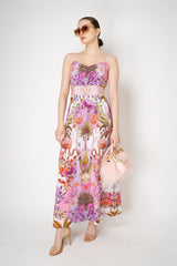 Sara Roka Balloon Sleeve Silk Organza Dress in Pink Flamingo Print Vancouver. Shop Online or in Store.