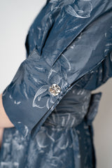 Sara Roka Brocade Shirtdress in Navy Print Vancouver. Shop Online or in Store.