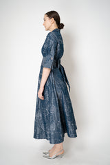Sara Roka Brocade Shirtdress in Navy Print Vancouver. Shop Online or in Store.