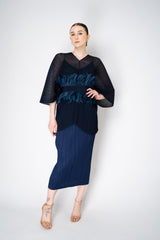 Sara Roka Grosgrain Feather Belt in Navy Vancouver. Shop Online or in Store.