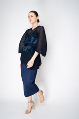 Sara Roka Grosgrain Feather Belt in Navy Vancouver. Shop Online or in Store.