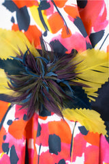 Sara Roka Tie Belt with Feather Appliqué in Green and Navy Vancouver. Shop Online or in Store.