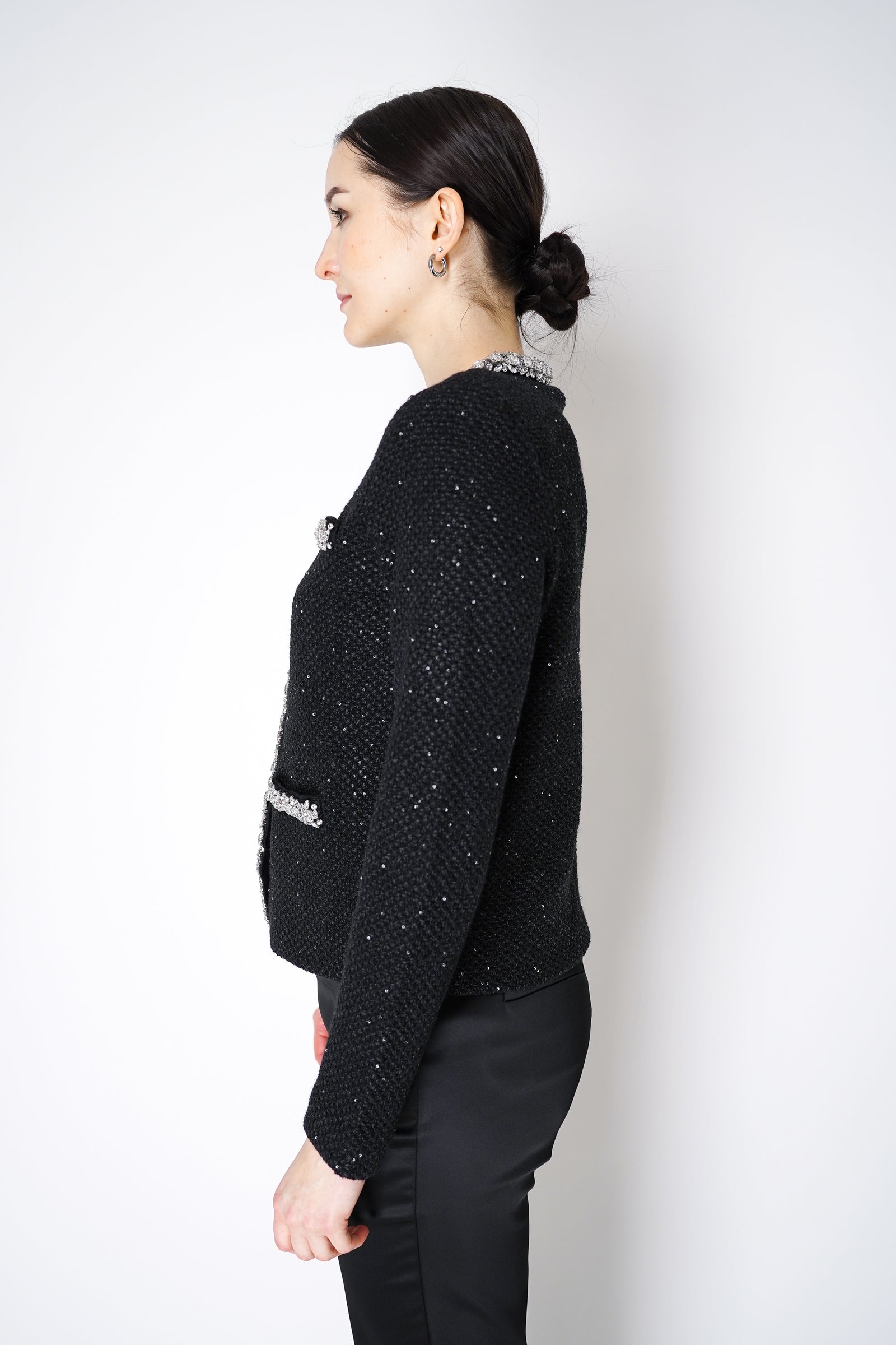 ジャケット SELF PORTRAIT SS25 CARDIGAN KNIT STRASS (RS25130CC CREAM) Cream Sequin Cardigan – self-portrait