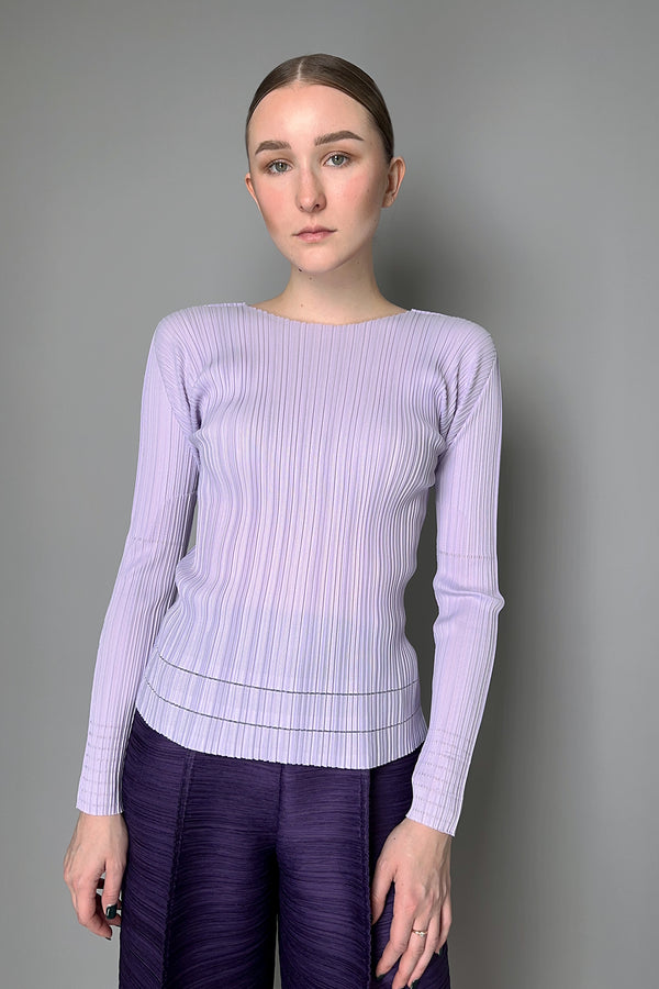 Pleats Please Issey Miyake Soft Pleats Shirt in Light Purple- Ashia Mode- Vancouver, BC