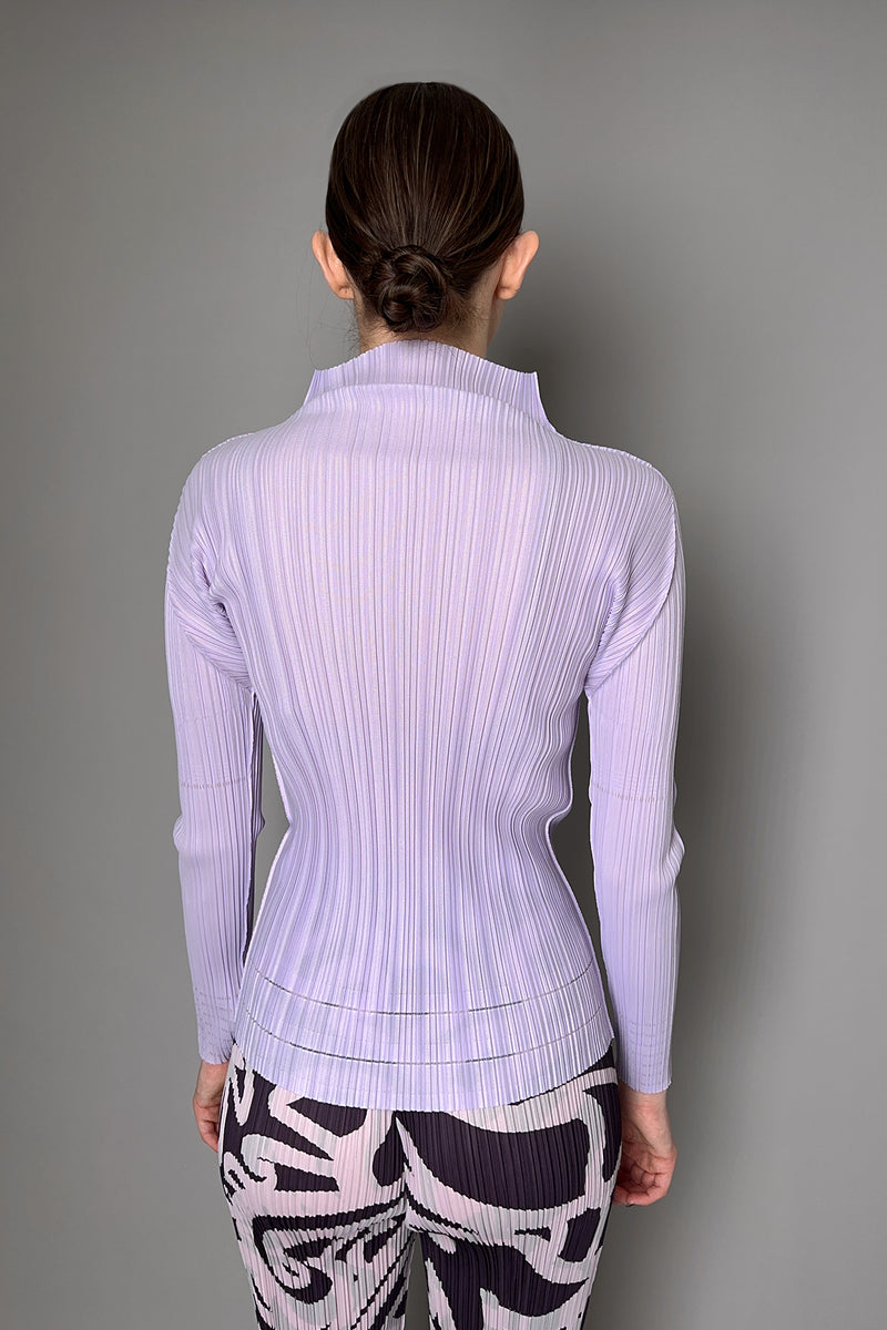 Pleats Please Issey Miyake Soft Pleats Turtleneck Shirt in Light Purple- Ashia Mode- Vancouver, BC