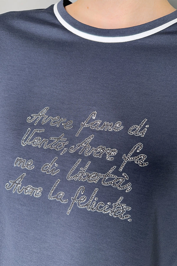 Tonet "Avere La Felicitá" T-Shirt in Grey