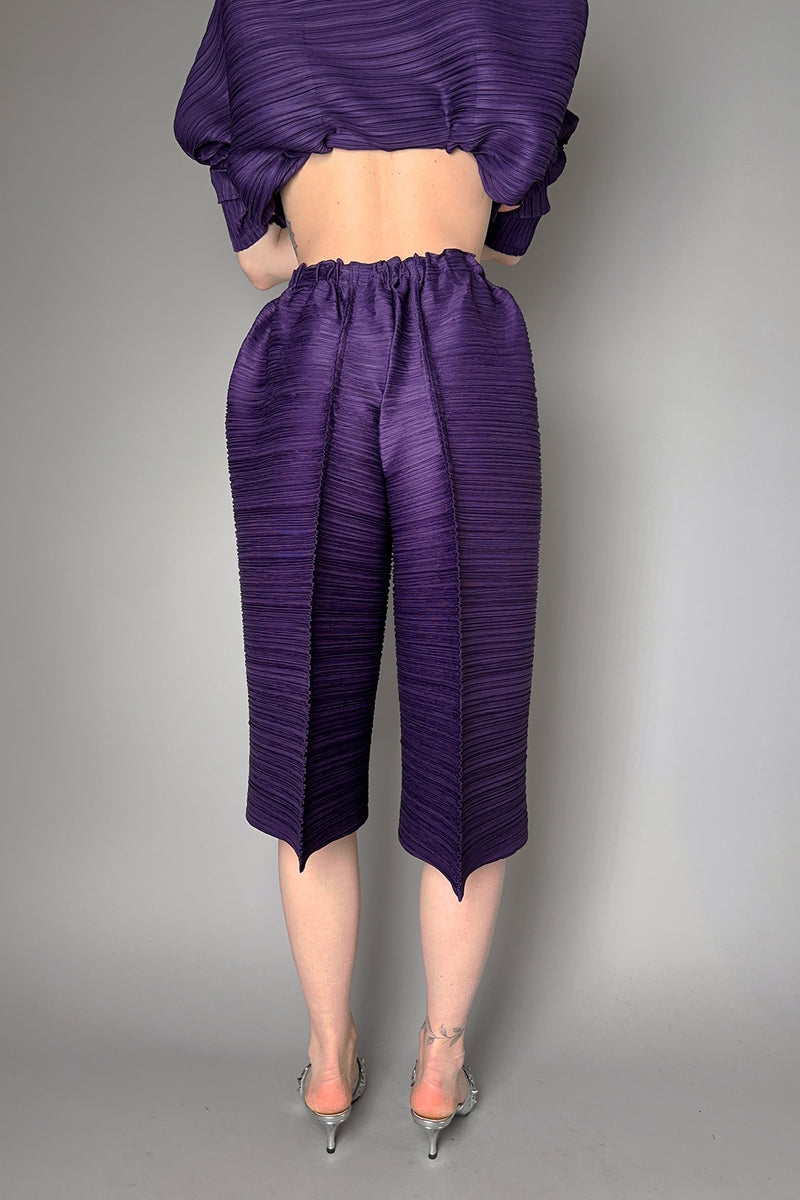 Pleats Please Issey Miyake Thicker Bounce Pants in Dark Purple- Ashia Mode- Vancouver, BC