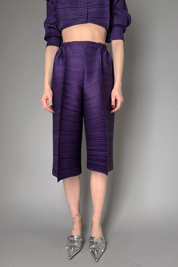 Pleats Please Issey Miyake Thicker Bounce Pants in Dark Purple- Ashia Mode- Vancouver, BC