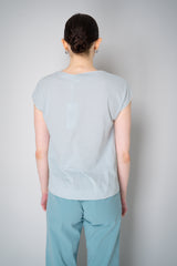 Tonet Cotton Short Sleeve T-Shirt with Lurex Contouring in Light Blue Vancouver. Shop Online or in Store.