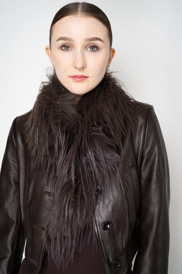 Tonet Faux Brushed Fur Insulated Scarf in Brown Vancouver. Shop Online or in Store.