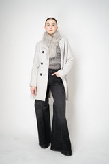 Tonet Faux Brushed Fur Insulated Scarf in Light Grey Vancouver. Shop Online or in Store.