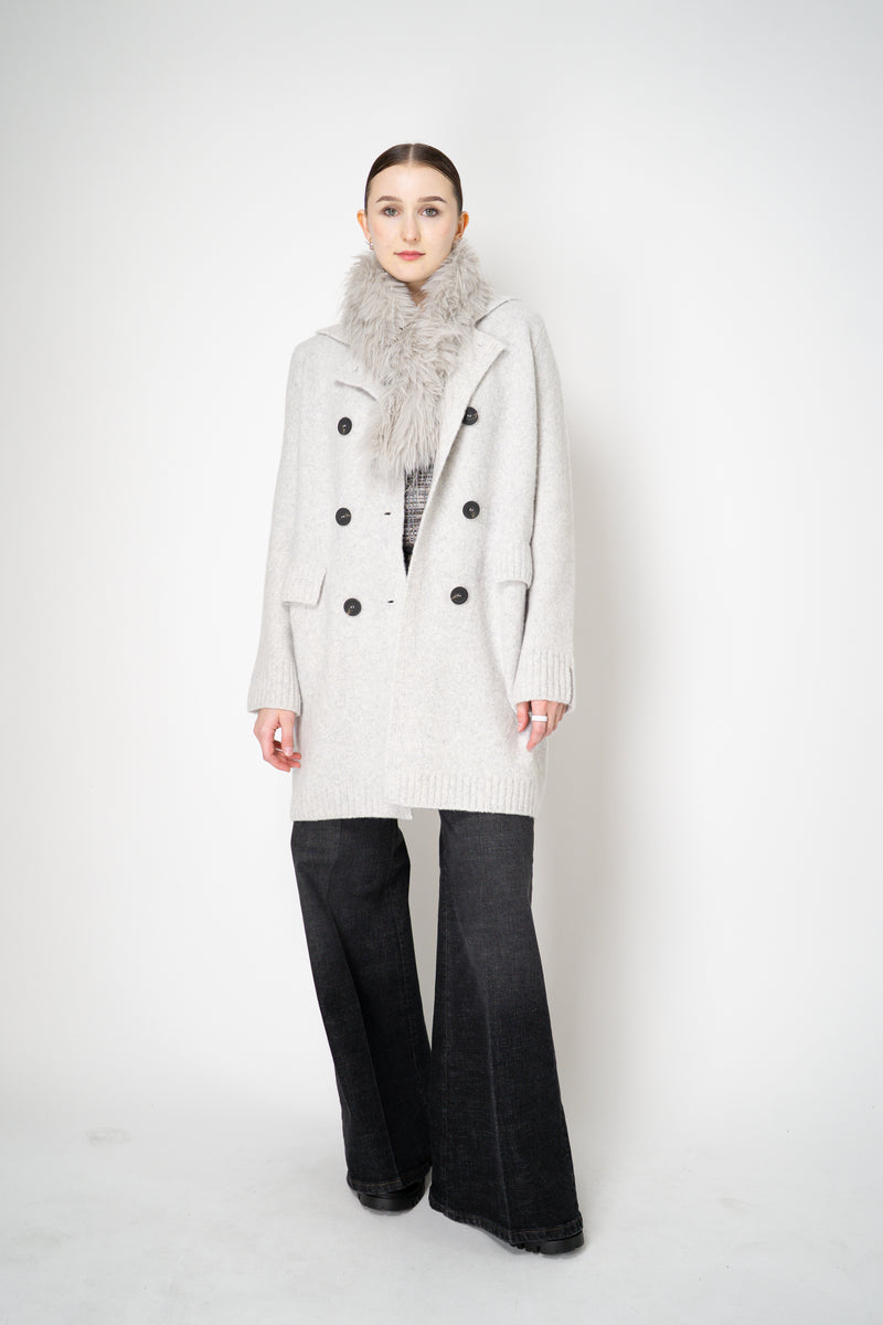 Tonet Faux Brushed Fur Insulated Scarf in Light Grey Vancouver. Shop Online or in Store.