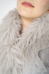 Tonet Faux Brushed Fur Insulated Scarf in Light Grey Vancouver. Shop Online or in Store.