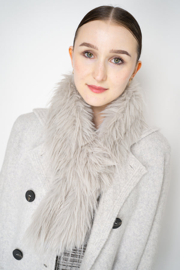 Tonet Faux Brushed Fur Insulated Scarf in Light Grey Vancouver. Shop Online or in Store.
