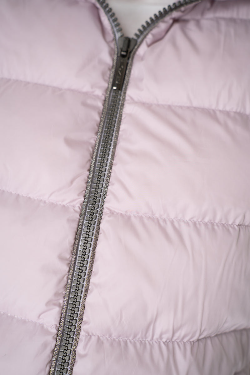 Tonet Goose Down Padded Hooded Vest in Pastel Lilac Vancouver. Shop Online or in Store.