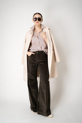 Tonet Silk Viscose Striped Voile Blouse in Brown and Pink Vancouver. Shop Online or in Store.