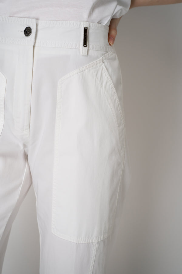 Tonet Tapered Leg Jean Style Cotton Trousers in White Vancouver. Shop Online or in Store.