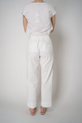 Tonet Tapered Leg Jean Style Cotton Trousers in White Vancouver. Shop Online or in Store.