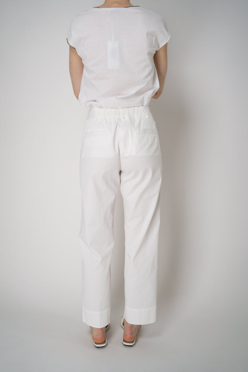 Tonet Tapered Leg Jean Style Cotton Trousers in White Vancouver. Shop Online or in Store.