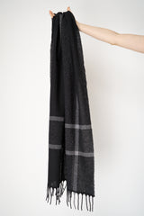 Tonet Wool Cashmere Clour Block Lurex Knit Scarf in Black Vancouver. Shop Online or in Store.