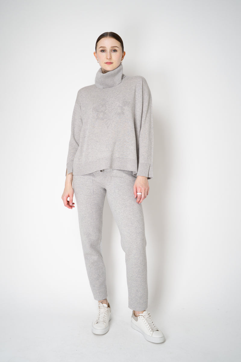 Tonet Wool Cashmere Knit Pullover with Detachable Neckline in Light Grey Vancouver. Shop Online or in Store.