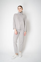 Tonet Wool Cashmere Knit Pullover with Detachable Neckline in Light Grey Vancouver. Shop Online or in Store.