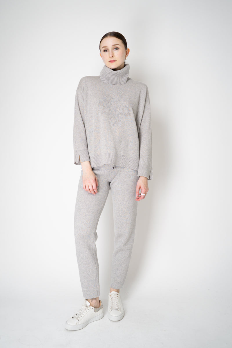 Tonet Wool Cashmere Knit Pullover with Detachable Neckline in Light Grey Vancouver. Shop Online or in Store.