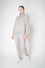 Tonet Wool Cashmere Knit Pullover with Detachable Neckline in Light Grey Vancouver. Shop Online or in Store.