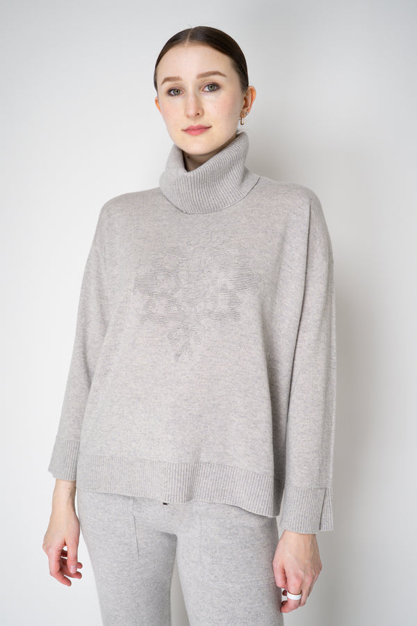 Tonet Wool Cashmere Knit Pullover with Detachable Neckline in Light Grey Vancouver. Shop Online or in Store.