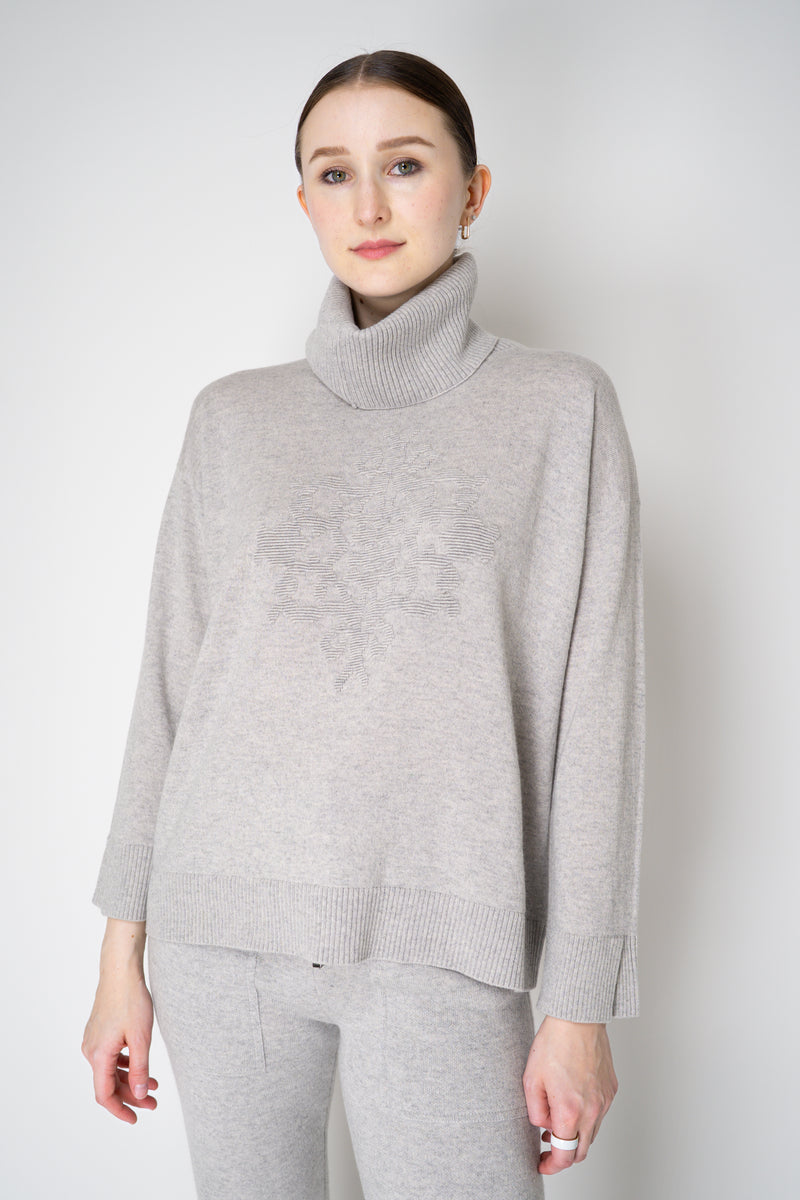 Tonet Wool Cashmere Knit Pullover with Detachable Neckline in Light Grey Vancouver. Shop Online or in Store.